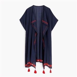 J.Crew embroidered tassel beach swim coverup